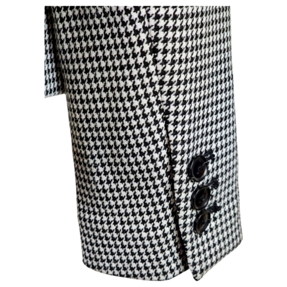 Banana Republic Houndstooth Blazer Black White Stretch Size 6 Career - Picture 3 of 11